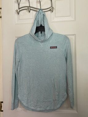 Vineyard Vines Shep Shirt Heather Light Aqua Hooded Pullover. Size L (14)